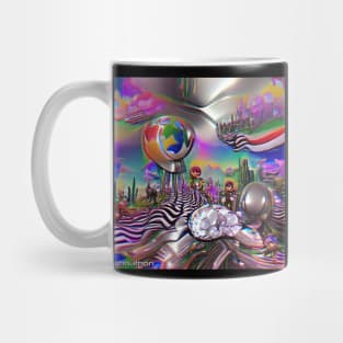 CHROME PSYCHEDELIC DREAMWORLD ORIGINAL DIGITAL GENERATED ART Mug